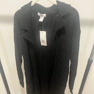 Black Long Sleeve Tie Up Sweater